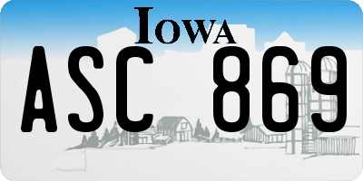 IA license plate ASC869