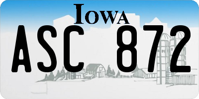 IA license plate ASC872