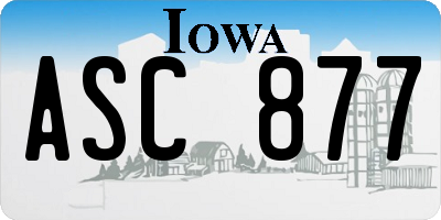 IA license plate ASC877