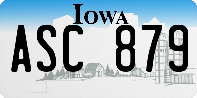 IA license plate ASC879
