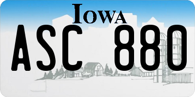 IA license plate ASC880