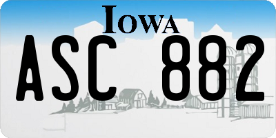 IA license plate ASC882