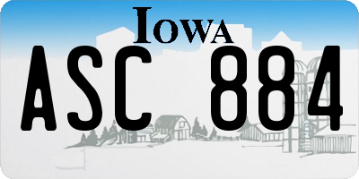 IA license plate ASC884