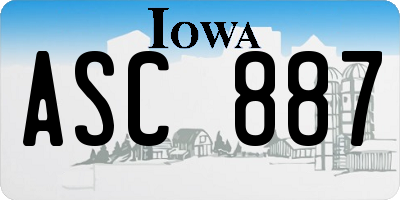 IA license plate ASC887