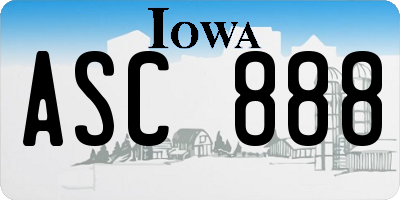 IA license plate ASC888