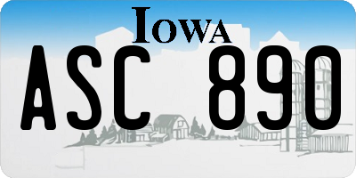 IA license plate ASC890