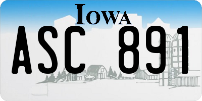IA license plate ASC891