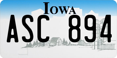 IA license plate ASC894