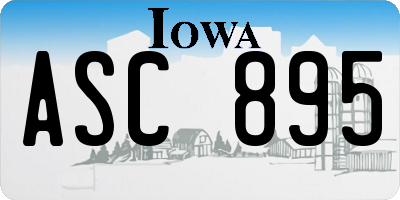 IA license plate ASC895