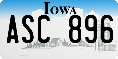 IA license plate ASC896