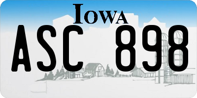 IA license plate ASC898