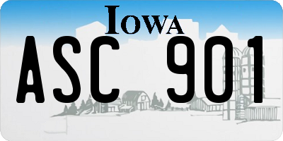IA license plate ASC901