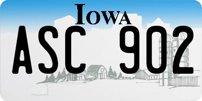 IA license plate ASC902