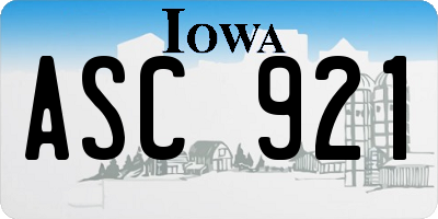 IA license plate ASC921