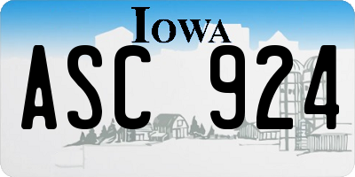 IA license plate ASC924