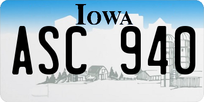 IA license plate ASC940