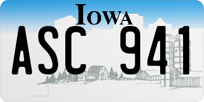 IA license plate ASC941