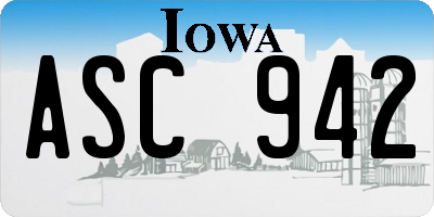 IA license plate ASC942