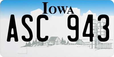 IA license plate ASC943