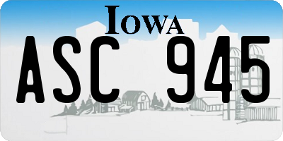 IA license plate ASC945