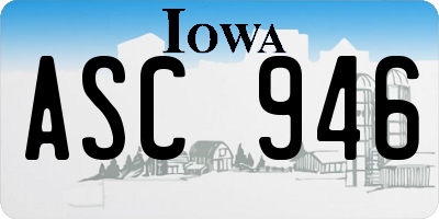 IA license plate ASC946
