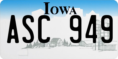 IA license plate ASC949