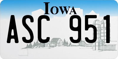 IA license plate ASC951