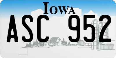 IA license plate ASC952