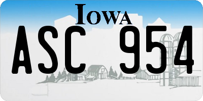 IA license plate ASC954