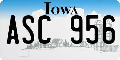 IA license plate ASC956
