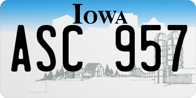 IA license plate ASC957