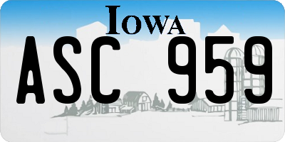 IA license plate ASC959
