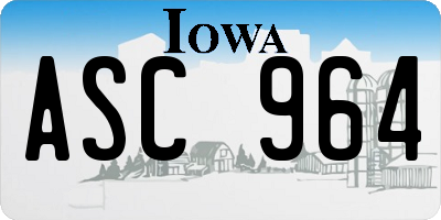 IA license plate ASC964