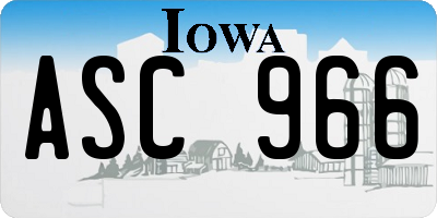 IA license plate ASC966