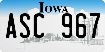 IA license plate ASC967