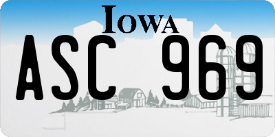 IA license plate ASC969