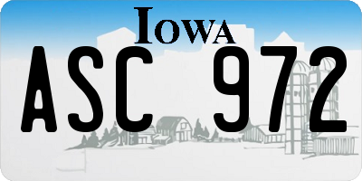 IA license plate ASC972