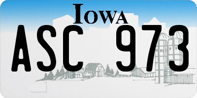 IA license plate ASC973