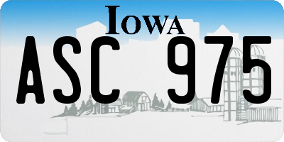 IA license plate ASC975