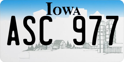 IA license plate ASC977
