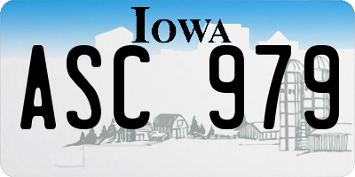 IA license plate ASC979