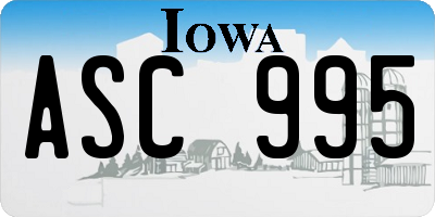 IA license plate ASC995
