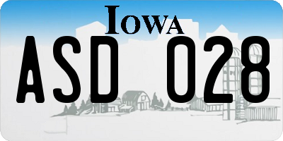 IA license plate ASD028