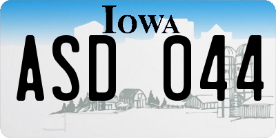 IA license plate ASD044