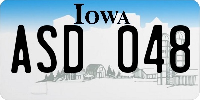 IA license plate ASD048