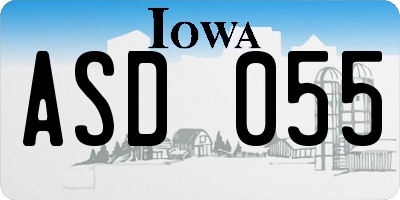 IA license plate ASD055