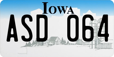 IA license plate ASD064