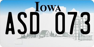 IA license plate ASD073