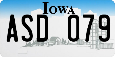 IA license plate ASD079