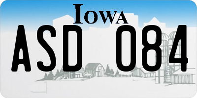 IA license plate ASD084